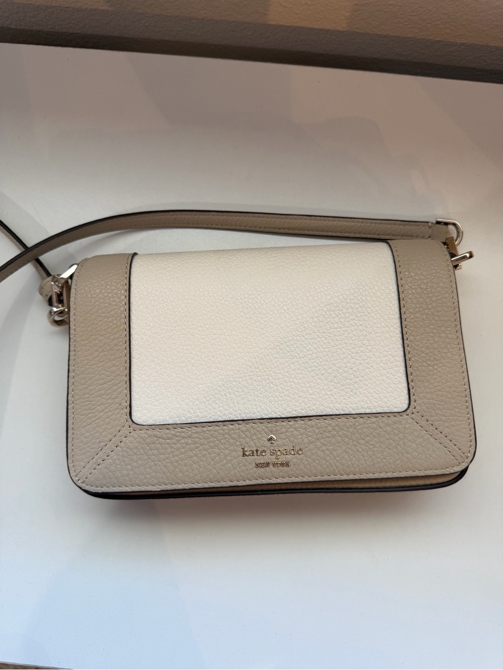 kate spade Two-Tone Beige and White Crossbody Bag